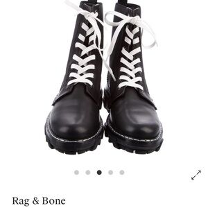Rag & Bone Black combat Boots with White Laces